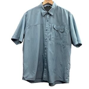 Wrangler Men's Blue Outdoor Utility Short Sleeve Shirt‎ Size XLarge